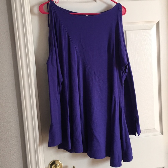 Free People Flowy Purple Blouse - Picture 1 of 5